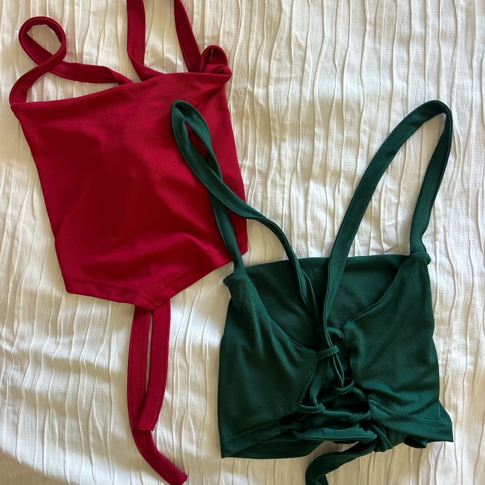 Stylish Red and Green Women's Tops
